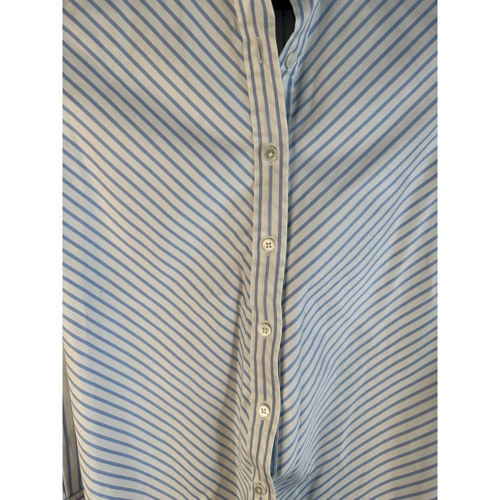 Banana Republic Button Down Women S Blue Excellent Striped Cotton Long Sleeve - Picture 3 of 11